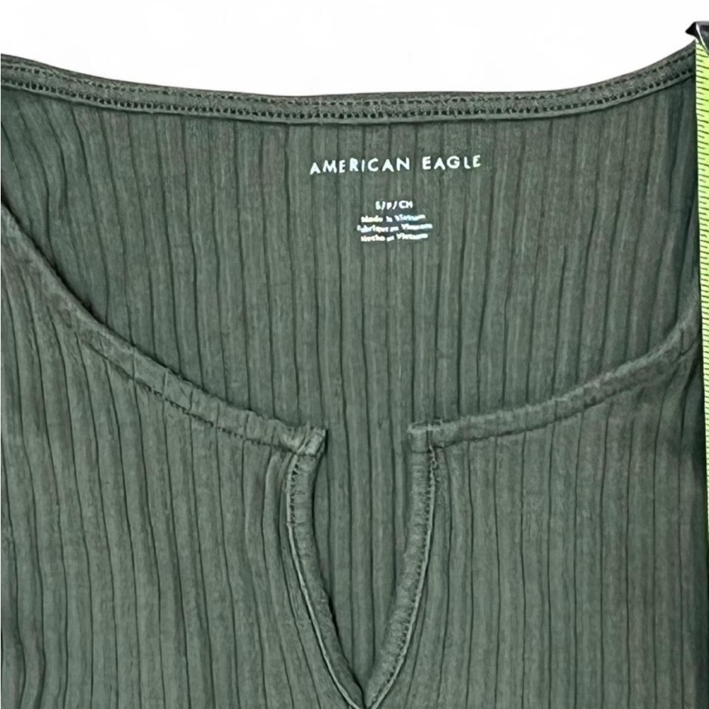American Eagle Outfitters Olive Green Ribbed Mini Dress - Picture 4 of 4